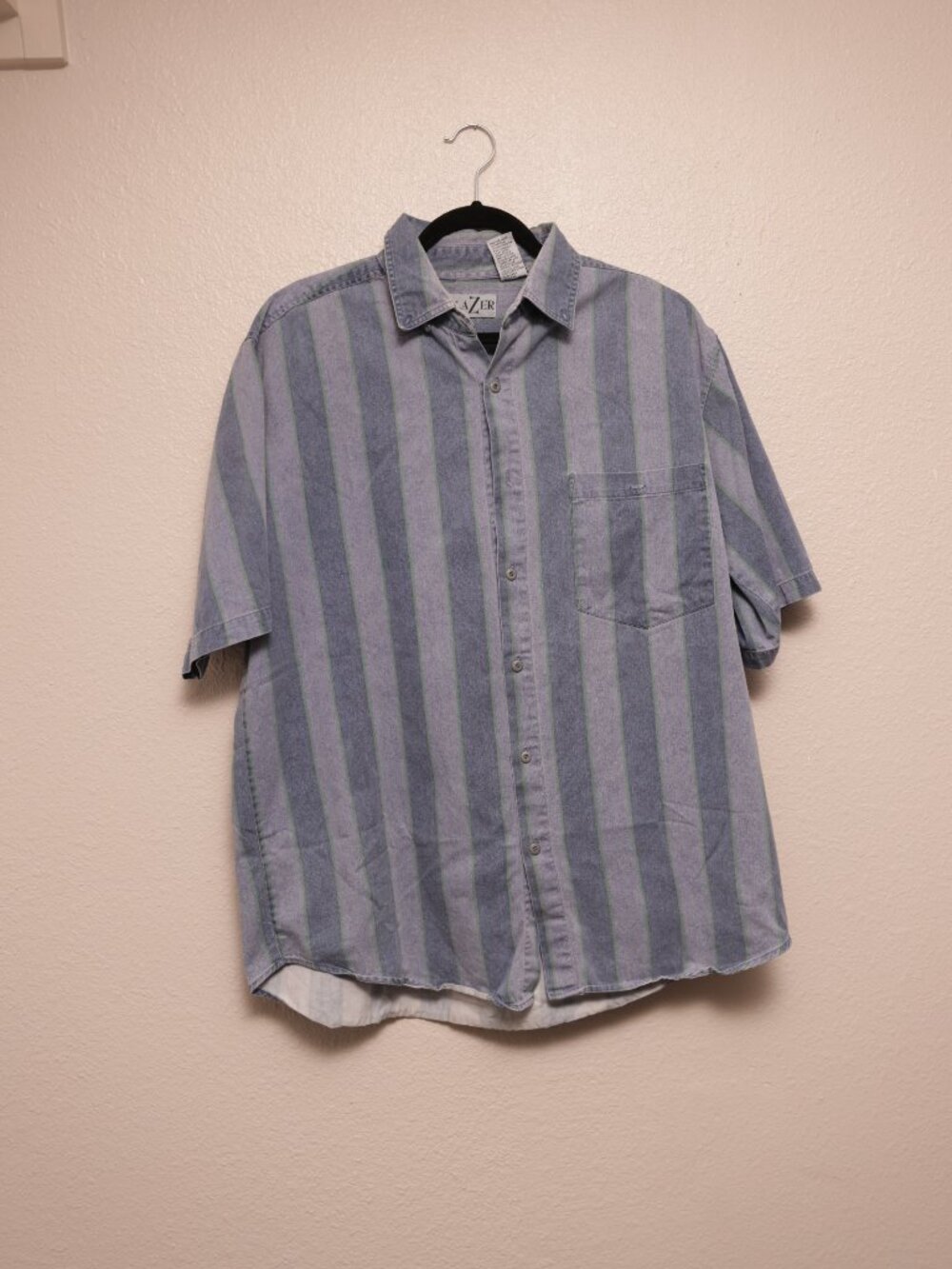BlaZer Vintage Blue Striped Denim Button Up (L)